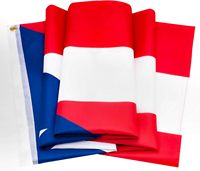 Drapeau de Porto Rico personnalisable 3x5 pieds 100% polyester pour extérieur avec 2 œillets en laiton cousus