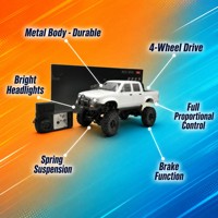 Camion RC Rock Crawler 4x4 Télécommandé Vintage Tout-Terrain 2.4G Suivez-moi Pare-buffle Phares antibrouillard Homologué CE EN71 Chargeur