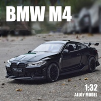 Modèle de voiture de course en alliage 1: 32 M4 Simulation de voiture Son et Lumière Rétroaction Voiture de sport Jouet Cadeau Ornement Modèle
