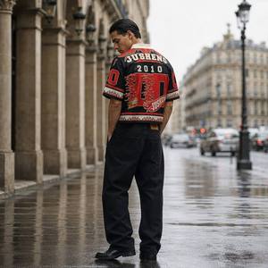 Maglia da Calcio Retrò da Uomo All'ingrosso, Oversize, Lavorata a Maglia, con Stampa a Lettere, Stile Vintage, Unisex, 100% Cotone - Product Image 2