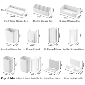 Organisateur mural de cuisine en <span class=keywords><strong>plastique</strong></span> DIY à fixation directe usine, étagère de rangement sans perçage avec accessoires ABS pour la vente en gros - Product Image 5