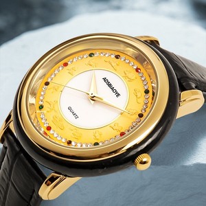 Reloj de Hombre ADSBIAOYE 1018 Retro Zodiac Morning, Correa de Cuero con Diamantes, Resistente al Agua, Nuevo Modelo 2026, Relojes para Hombre - Product Image 5