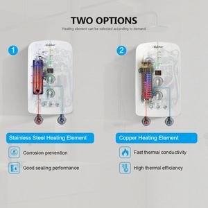 5500W chauffage rapide chauffe-eau instantané cuisine douche Geyser LED pompe de surpression intégrée anglais plastique ménage instantané - Product Image 3