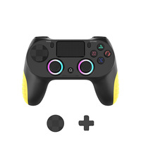 Manette de jeu sans fil PS4 à double vibration avec éclairage RGB personnalisé, compatible avec PC Windows, téléphone Android et iOS