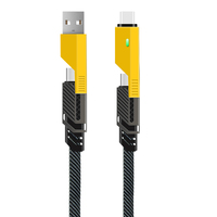 Charge super rapide 4-en-1 câble multi USB veste en Nylon populaire pour téléphone montre transfert de données chargeur multifonctionnel en alliage de Zinc