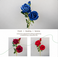 Branches de roses artificielles royales, toucher doux et réaliste, en tissu respectueux de l'environnement, pour la décoration de la maison, Halloween, Noël