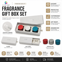 Boîte à bougies rigide de luxe en gros, boîte à tiroir coulissant recyclable en papier, emballage cadeau en carton pour parfum avec votre propre LOGO