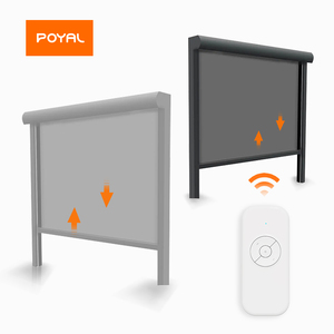 Thông minh cơ giới Zip Màn hình rèm Con lăn Windproof và màn được xây dựng trong Receiver vải và PVC cho Patio hoặc phòng nhà - Product Image 2