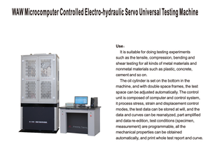 Machine d'essai universelle électro-hydraulique servo-contrôlée par micro-ordinateur WAW pour les essais <span class=keywords><strong>de</strong></span> résistance des matériaux géotechniques - Product Image 2
