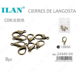 Chiusure a Moschettone Ilan 18mm Bronzo Antico 8 Pezzi Componenti per Gioielli - Product Image 3