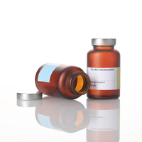 Flacon en verre ambré givré de 120 ml pour suppléments de croissance capillaire, flacons vides pour capsules avec étiquette privée et emballage en boîte