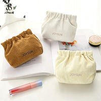 JOYSUN Pochette de rangement portable en velours côtelé, mini pochette à bijoux à fermeture automatique, petite pochette pour clés, pièces de monnaie et cosmétiques