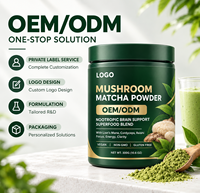 Poudre de Matcha aux Champignons ISO, MOQ Flexible, Délai de Livraison Rapide, Marque Privée, Mélange Superalimentaire Nootropique pour le Soutien Cérébral, Vente en Gros Direct Usine