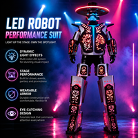 Costume de robot LED lumineux personnalisé en usine, nouvelle barre de diodes, tenue de performance Mecha portable pour fête d'anniversaire, pour adultes unisexe
