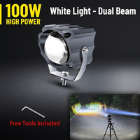 Projecteur LED 100W bicolore blanc-jaune, une lampe à double usage, longue portée, étanche, lampe de conduite tout-terrain avec support pour camion