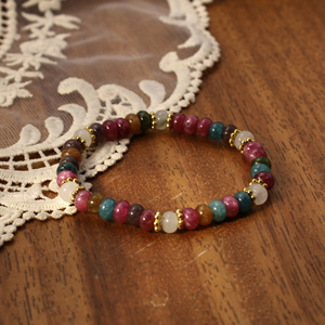 Custom Made <b>Beaded</b> <b>Bracelet</b> For Men Multicolor Stone Geometric Design Everyday Wear - Product Image 2