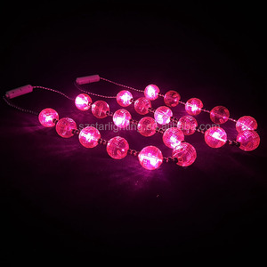 LED Light up Ball Bead Necklace Pink Round Glow Necklace for Mardi Gras Carnival <strong>Halloween</strong> Christmas Festival Party Favors <strong>Dec</strong> - Product Image 5
