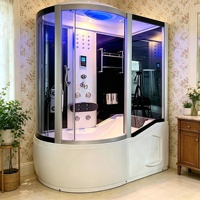 Cabine de douche complète LED à prix d'usine, salle de bain de luxe avec baignoire et massage des pieds