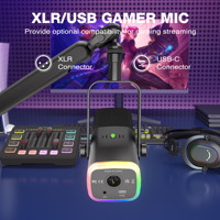 Fifine KS5 mélangeur de son filaire enregistrement professionnel cartes son Audio DJ streaming en direct mélangeur audio Kit de podcast rvb