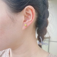 Petites boucles d'oreilles minimalistes en argent plaqué, serties de zirconiums cubiques colorés en forme de cœur, hypoallergéniques, pour un usage quotidien