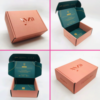 Boîte d'Expédition en Carton Ondulé Rose avec Logo Personnalisé, Boîte d'Envoi Postale pour Coffret Cosmétiques, Soins de la Peau et Emballage Beauté