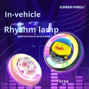 Nouvelle lumière d'ambiance musicale rythmique RVB colorée, contrôlée par le son, pour grille d'aération de voiture, diffuseur d'aromathérapie décoratif - Product Image 3