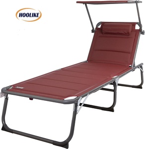Silla cama de playa <span class=keywords><strong>5</strong></span> posiciones reclinables sombrilla ajustable al aire libre portátil plegable tumbona para playa - Product Image 2