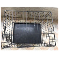 Facile à transporter cage noire en acier inoxydable haute résistance cage pour chien maison intérieure et extérieure