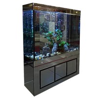 Aquarium Rectangulaire Moderne pour Salon, Grand Aquarium avec Cloison, Filtration au Sol, Verre Ultra-Clair Écologique, Intelligent