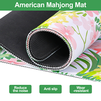 Tapis de mahjong américain vert émeraude, tapis imprimé pour tuiles de mahjong, imperméable, silencieux, antidérapant, couverture de table de jeu