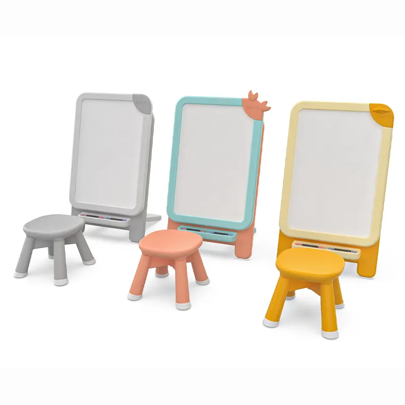 ABST çocuklar hediye üretici 2021 kaliteli Mini geri dönüşüm eğitici oyuncaklar çizim plastik beyaz tahta sandalye ile çocuklar için
