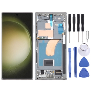 Pour <span class=keywords><strong>Samsung</strong></span> S23 Ultra 5G <span class=keywords><strong>65</strong></span>-SPA9111 Édition US, Écran OLED 6,78 <span class=keywords><strong>pouces</strong></span> avec numériseur et châssis complet (Vert) - Product Image 1
