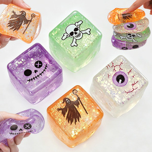 Jouet Squishy Cube de Maltose Halloween, à Remontée Lente, Anti-Stress, Jouet à Presser, Cube Cartoon, Jouet Fidget pour Enfants, Décoration Maison - Product Image 5