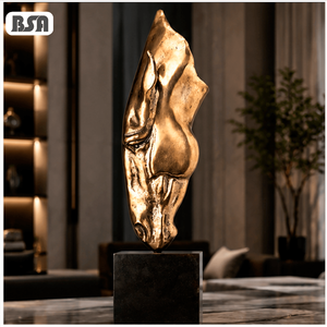 Escultura de Cabeza de Caballo Abstracta en Bronce Antiguo BSA, Busto de Caballo Artístico Fundido <span class=keywords><strong>a</strong></span> Mano para Mesas, Oficinas, Villas y Hoteles - Product Image 1
