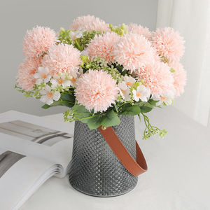 YOPIN-3718 7 Fourchette Boule Artificielle Chrysanthème Bouquet Soie Pissenlit <span class=keywords><strong>Pompon</strong></span> Décoration Fleurs - Product Image 1