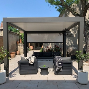 Pergola Autoportante in Alluminio Airfun con Tetto Retrattile Motorizzato a Lamelle, LED, Bioclimatica, Ecologica e Resistente al Vento per <span class=keywords><strong>Giardino</strong></span> - Product Image 6