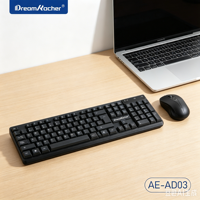 Combo Clavier et Souris Sans Fil Dream Kacher avec Rétroéclairage LED, Clavier Métallique 104 Touches, Touches Multimédias, Design Ergonomique, Utilisation à Domicile ou au Bureau