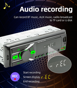 Autoradio BQCC 1 Din 12V avec entrée AUX, Bluetooth, récepteur FM, commande vocale IA, application de localisation, éclairage variable, lecture de musique MP3, D3107 - Product Image 5