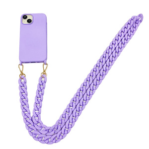 Ốp Lưng Điện Thoại Màu Acrylic Bán Sỉ Từ Nhà Máy Cho Samsung S23 Cho <span class=keywords><strong>Iphone</strong></span> 14 13 12 Pro Với Dây Chuyền Điện Thoại Hạt Acrylic Màu Hồng - Product Image 3