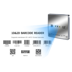 Lector de Tarjetas de Acceso con Código QR RFID TCP/IP Wiegand de 13.56MHz con Medición Biométrica de Huellas Dactilares para Control de Acceso - Product Image 1