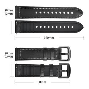 Bracelet de montre en cuir pour montre, 18mm, 20mm, 22mm, bracelet de rechange universel, pour Samsung Galaxy - Product Image 2