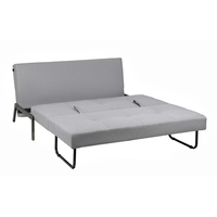 Sofá cama plegable de tela gris con patas de Metal, sofá cama extraíble para sala de estar, precio barato