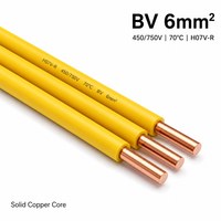 Fil électrique en cuivre 6 mm BV, monoconducteur, isolé en PVC, 450-750 V, câble de câblage pour bâtiments, câblage domestique, CE