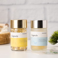 Bouteille en verre givré personnalisée de 100 ml pour compléments alimentaires avec bouchon doré et étiquette personnalisée, flacon vide pour capsules en verre, emballage recyclable