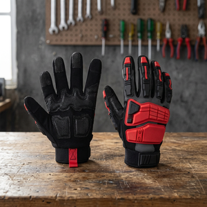 Gants anti-chocs avec embouts des doigts texturés en micro-diamants, bracelet réglable, gants de sécurité antidérapants - Product Image 3