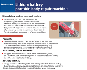 Spotter sans fil professionnel à batterie lithium pour la réparation de <span class=keywords><strong>carrosserie</strong></span> automobile, garage, atelier, vente en gros CE - Product Image 3