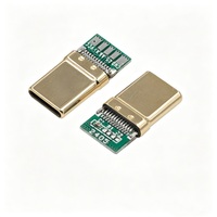 Conector USB Tipo C Macho para Soldar, Conector de Cable para PCB, Tipo C, 6 Pines