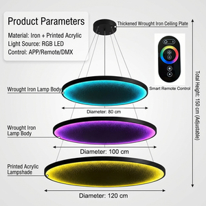 Lampadario LED RGB Moderno per Bar, Locali Notturni e Ristoranti, Luce Pendente Intelligente con Cambio Colore per Decorazione Atmosferica - Product Image 6