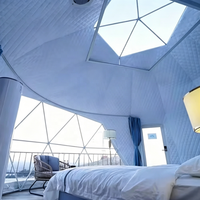 Tente dôme de camping en acier galvanisé de luxe, tente dôme ronde de jardin pour complexe hôtelier