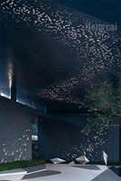 Panneaux lumineux en aluminium perforé sur mesure avec motifs, éclairage commercial décoratif, systèmes de plafond métalliques perforés